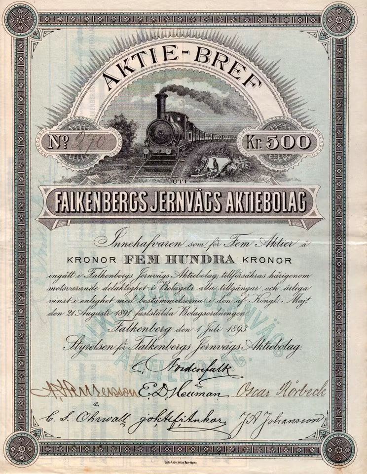 Falkenbergs Jernvägs AB, 1893