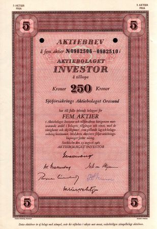 Investor, AB 250 kr