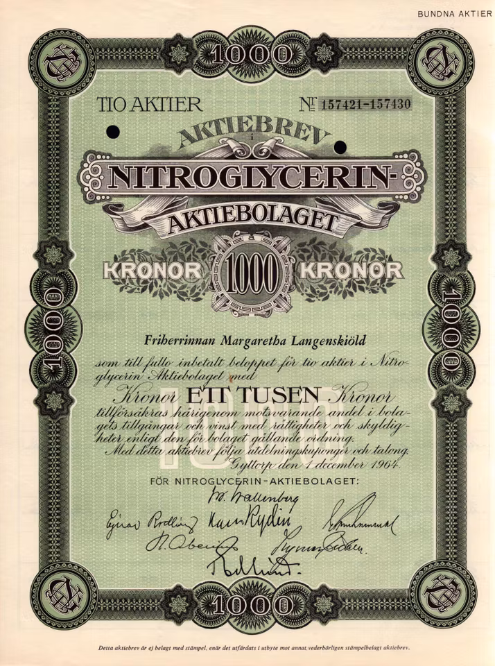 Nitroglycerin AB, 1964