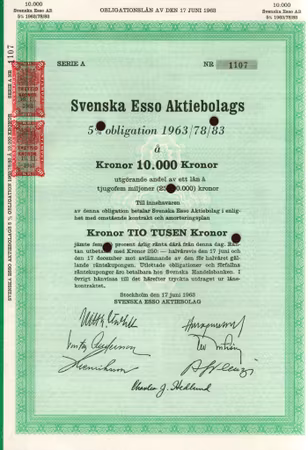 Svenska Esso AB, Obligation