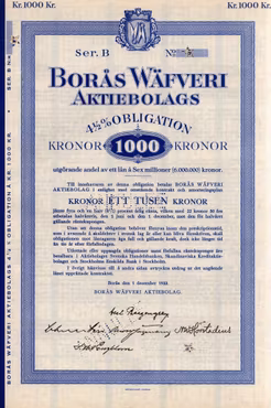 Borås Wäfveri AB Obligation