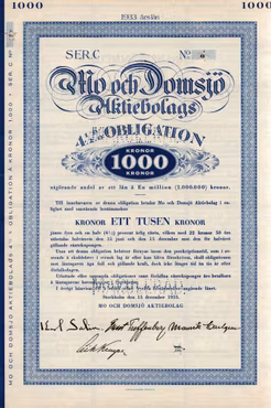 Mo och Domsjö AB, Obligation