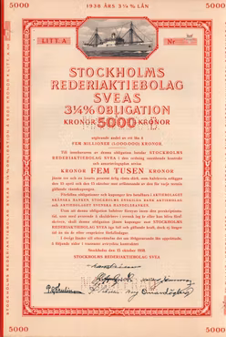 Stockholms Rederi AB Svea, Obligation