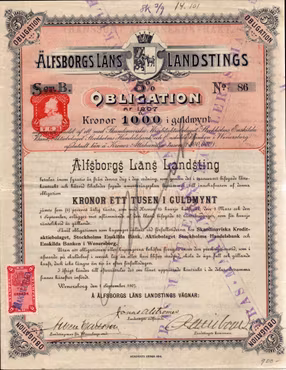 Älfsborgs Läns Landstings Obligation