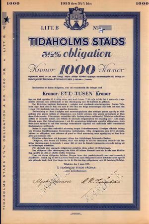 Tidaholms Stads Obligation
