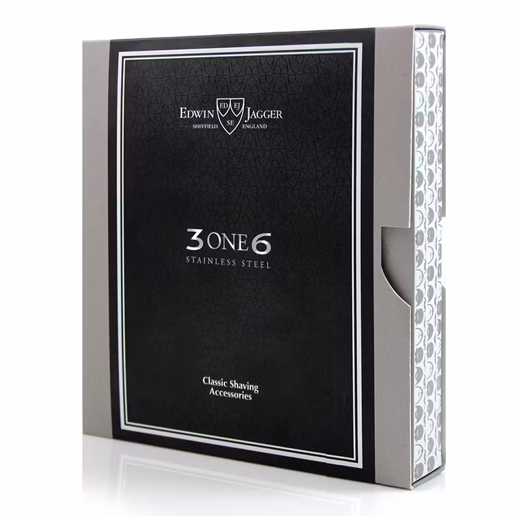 Edwin Jagger 3ONE6 Stainless Steel Knurled DE Razor, Premium hyvel i rostfritt stål med räfflat handtag.