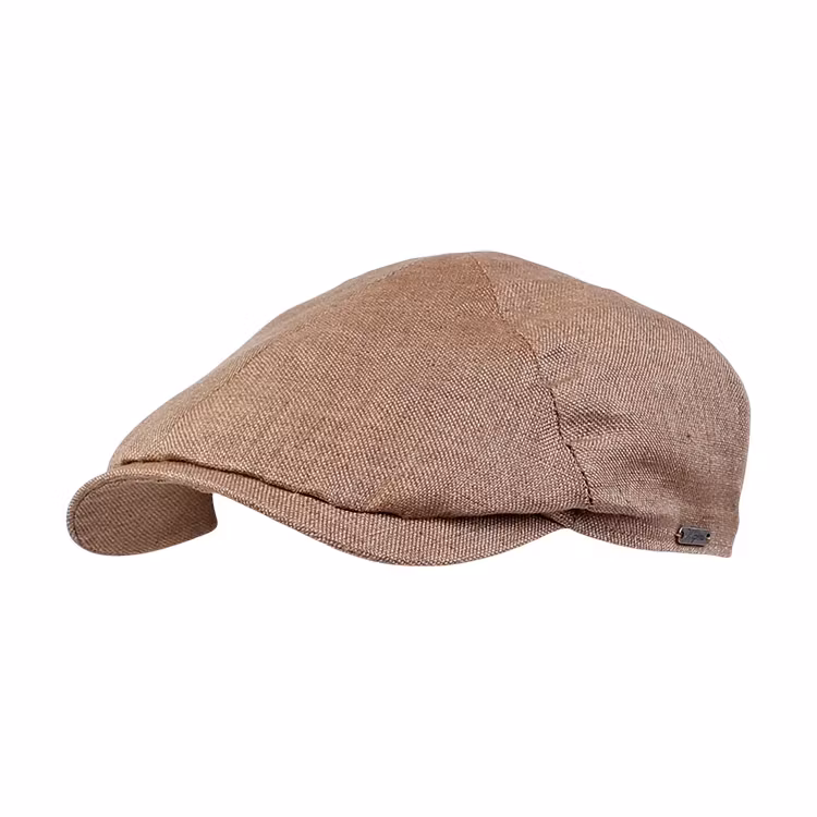 Wigens Newsboy Slim Cap Hopsack Linen Light Brown