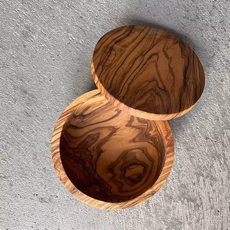 Dovo Raktvålskopp med lock Olivträ REA