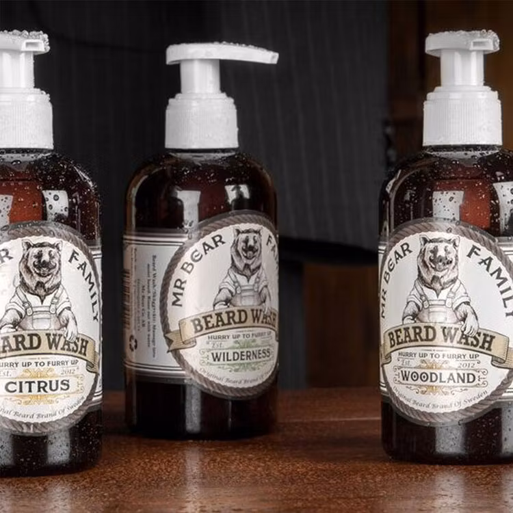 Mr Bear Family Beard Wash, Skäggschampo som rengör och återfuktar