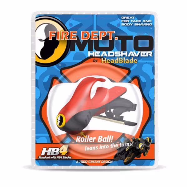 HeadBlade Razor Moto Fire Dept, Limited Edition utgåva som symboliserar den brandbilsröda färgen från brandbilarna.