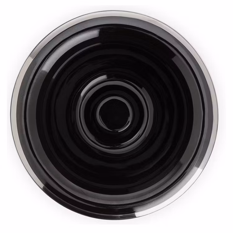 Mühle Rakskål Svart Porslin RN16, lyxig rakskål i svart porslin förgylld med en vacker silverkant.