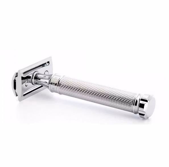 Mühle Traditional Säkerhetshyvel R89 Twist, säkerhetshyvel utrustad med TWIST funktion som gör bladbytet snabbare, enklare och säkrare.