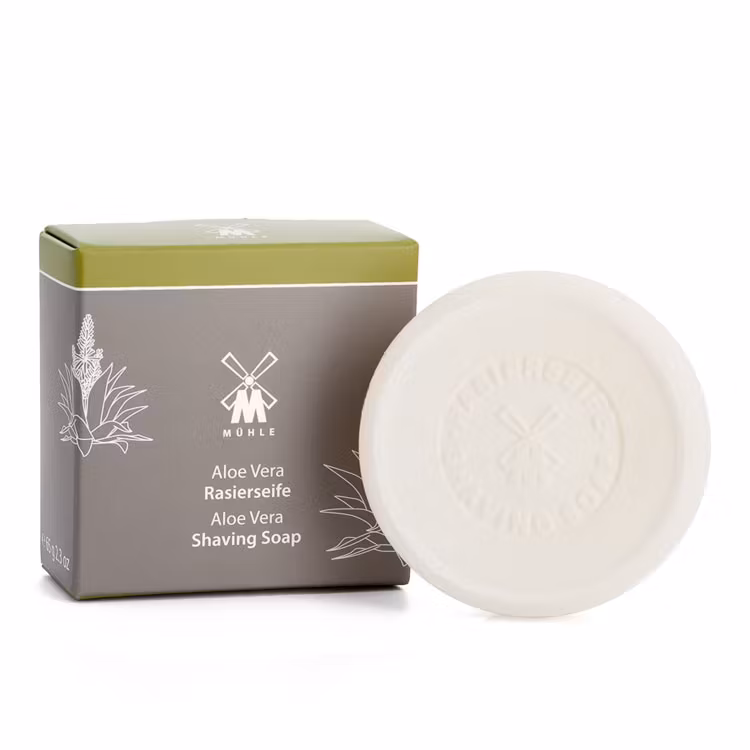 Mühle Shaving Soap Aloe Vera, raktvål med aloe vera som förbereder huden och skägget för en nära och skonsam rakning.