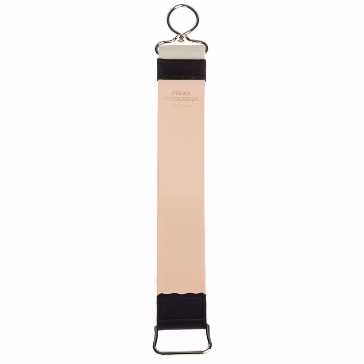 Mühle Strigel i kalvskinn med textilyta på baksidan som håller ditt knivblad i toppskick!