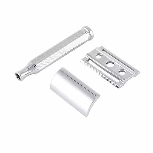 Merkur Säkerhetshyvel 42C, klassisk säkerhetshyvel med kort handtag i retro design.