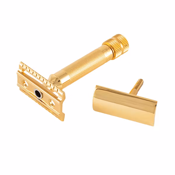 Merkur Säkerhetshyvel 34G, guldpläterad säkerhetshyvel i omtyckt tyngre modell.