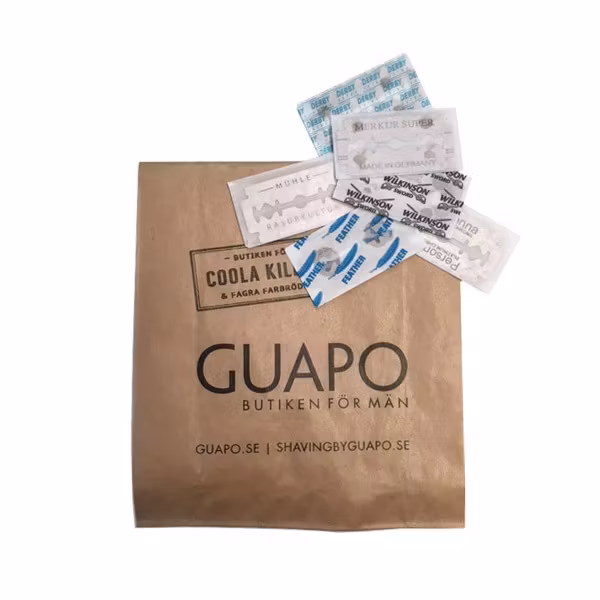 Mix-Pack Rakblad, Testa på olika märken på dubbelrakblad.