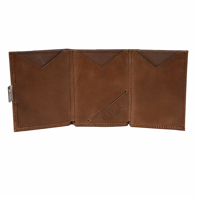Exentri Wallet Hazelnut, smart plånbok designad för kort, sedlar och kvitton.
