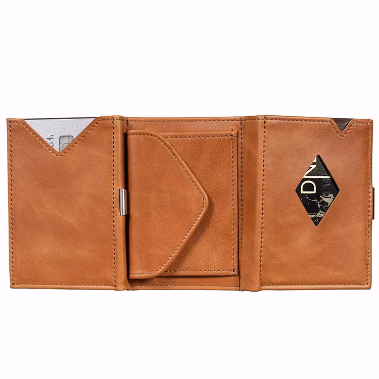 Exentri Multiwallet Sand, exklusiv och smart plånbok med myntfack och plats för kort, sedlar och kvitton.