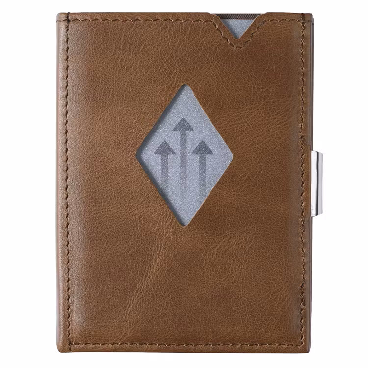 Exentri Multiwallet Hazelnut, exklusiv och smart plånbok med myntfack och plats för kort, sedlar och kvitton.