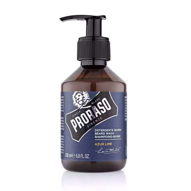 Proraso Beard Wash Azur Lime, Skäggschampo för ett rent, fräscht och väldoftande skägg.