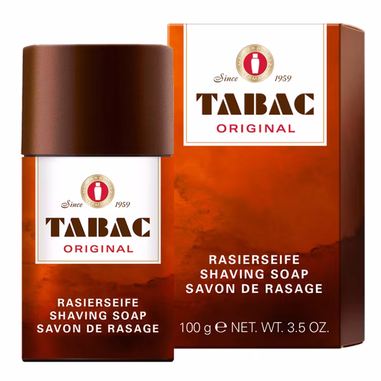 Tabac Original Shaving Soap Stick 100 g, en raktvål i ett smidigt stift som ger ett ordentligt skum.