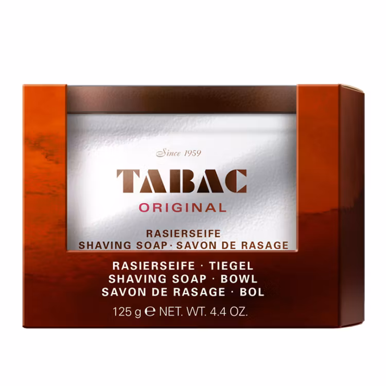 Tabac Original Shaving Bowl 125 g, raktvål i porslinsskål med lock. Doftar underbart gott och ger ett fylligt och mjukt skum.
