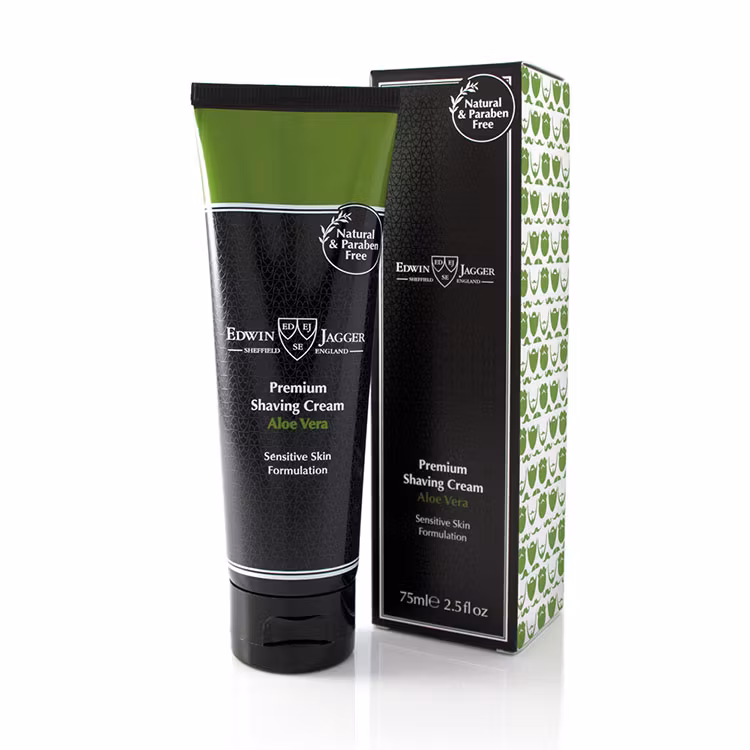 Edwin Jagger Aloe Vera Shaving Cream 75 ml, Ekologisk rakkräm med doft av Aloe vera