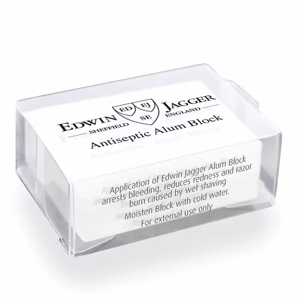 Edwin Jagger Alunblock, Antiseptiskt alunblock om du råkat skära dig under rakning.