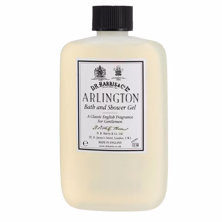 D.R. Harris Arlington Shower Gel 100 ml, Lyxig duschkräm för kroppen och håret i smidig flaska att ta med på resan.