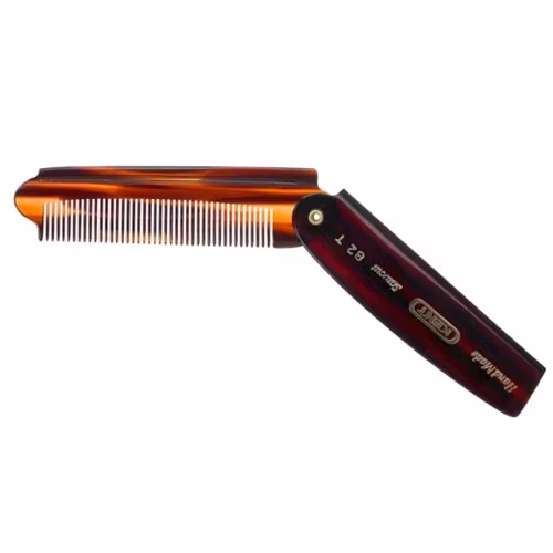 Kent Brushes Large Folding Pocket Comb Fine 82T, En vikbar och fintandad kam som lätt ryms i fickan.