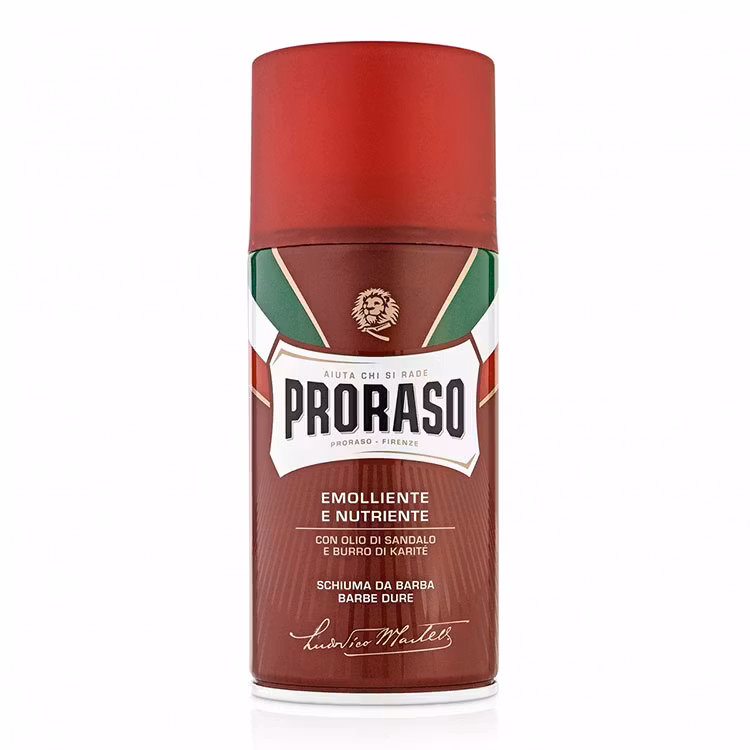 Proraso Shaving Foam Nourishing Sandalwood and Shea Butter, Prisvärt rakskum med bra glid och klassisk doft av sandelträ.
