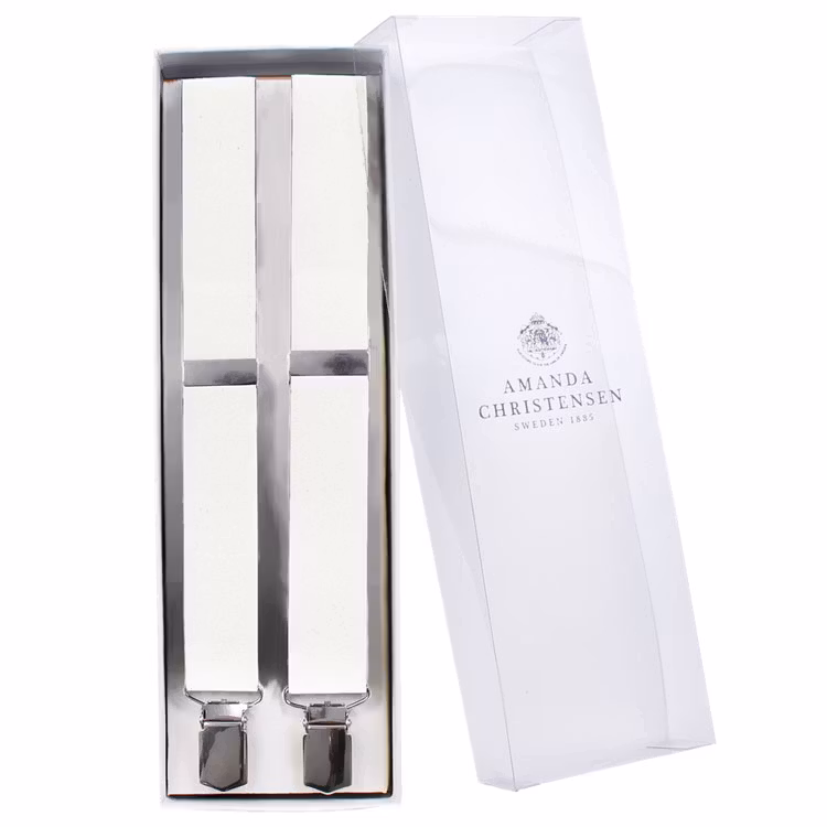 Amanda Christensen Hängslen Vit 3 cm, Vita hängslen med rejäla spännen.