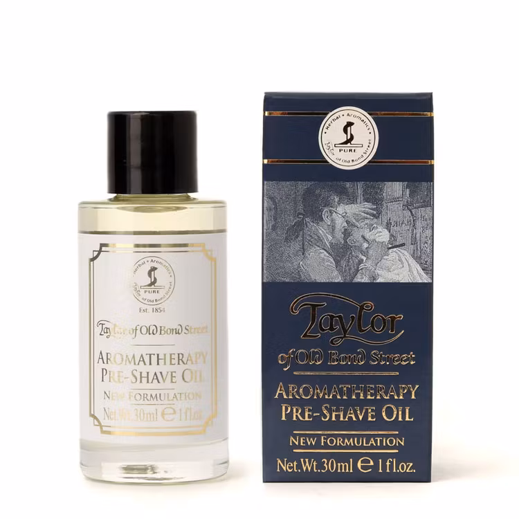 Taylor of Old Bond Street Aromatherapy Pre-Shave Oil, Rakolja som ger en närmare rakning.