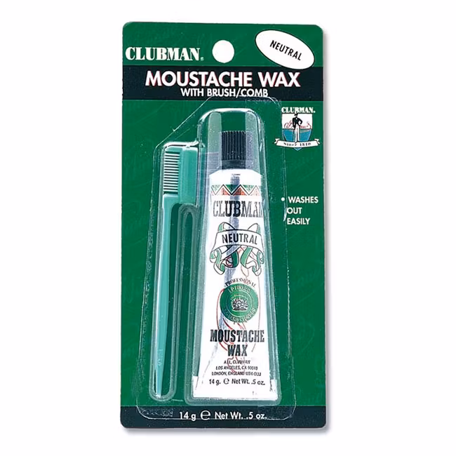 Clubman Pinaud Mustaschvax Neutral, Ofärgat mustaschvax med en klassisk formula.