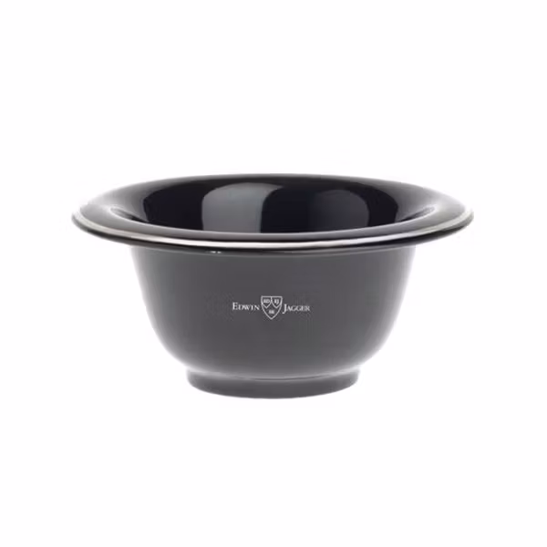 Edwin Jagger Rakskål Svart Porslin, Klassiskt raktillbehör i form av en elegant rakskål i svart porslin till din raktvål.