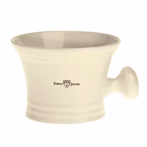 Edwin Jagger Rakmugg Ivory Porslin, En traditionell rakskål i ljusbeige porslin med handtag.