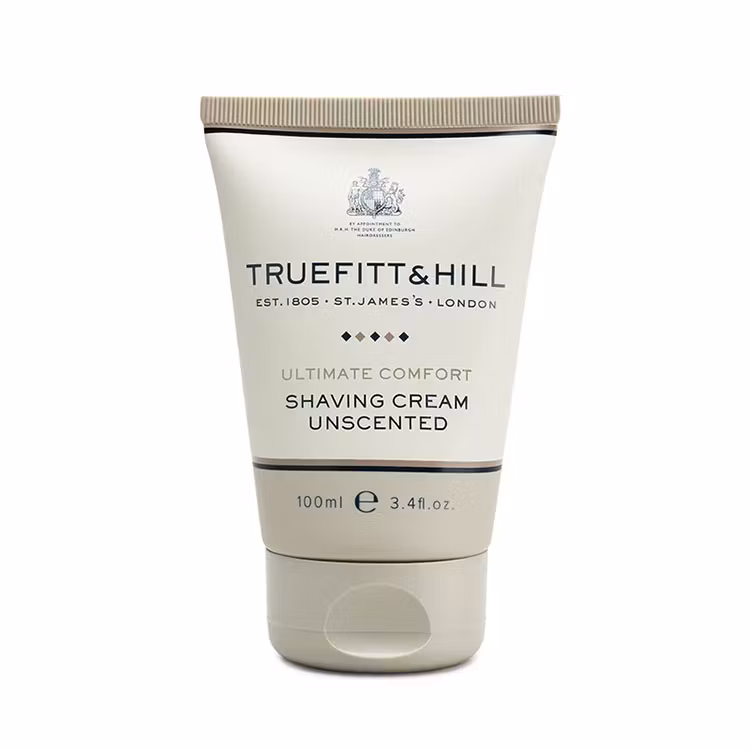Truefitt & Hill Ultimate Comfort Shaving Cream Tube, Oparfymerad rakräm på tub speciellt framtagen för män med känslig hud
