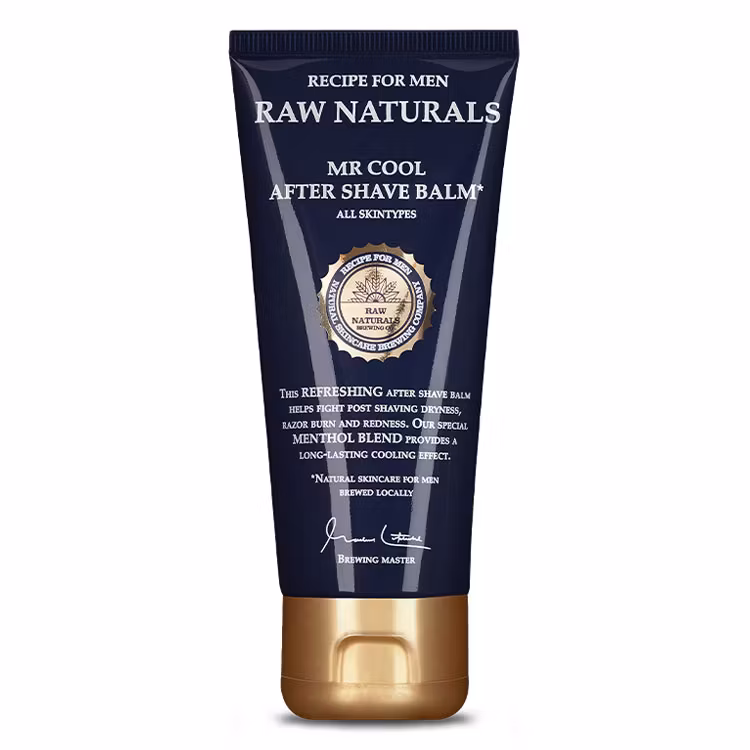 Raw Naturals Mr Cool After Shave Balm, Kylande rakbalm som reducerar rödhet och irritation efter rakning.