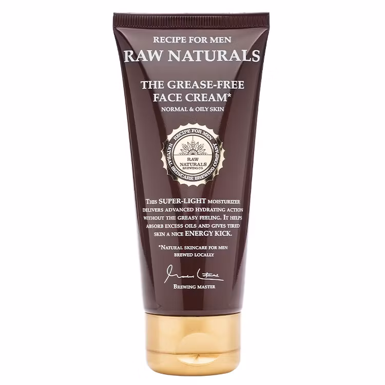Raw Naturals The Grease-Free Face Cream, Superlätt ansiktskräm för män med en tendens till oljig eller blank hud.
