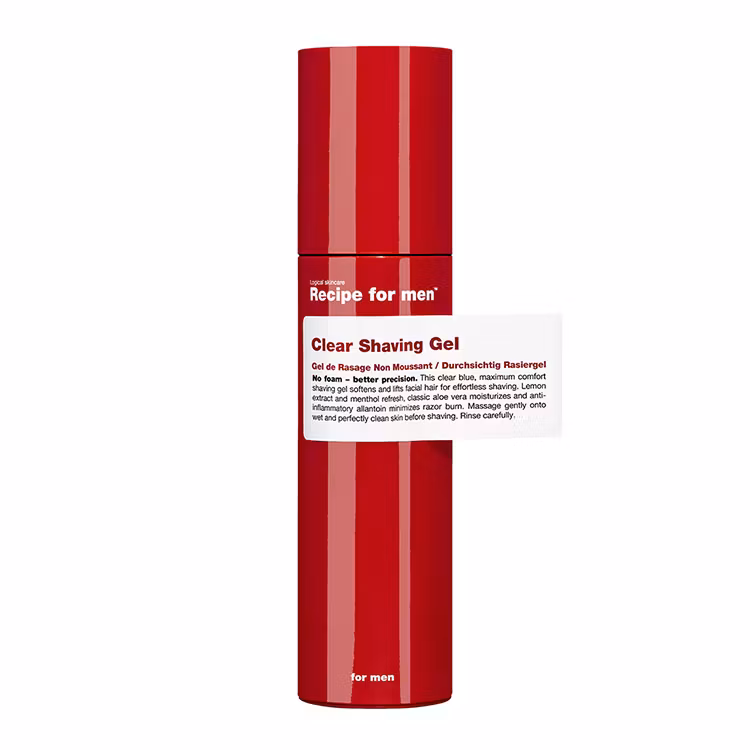 Recipe for men Clear Shaving Gel Transparent rakgel för en enklare och bekvämare rakning.