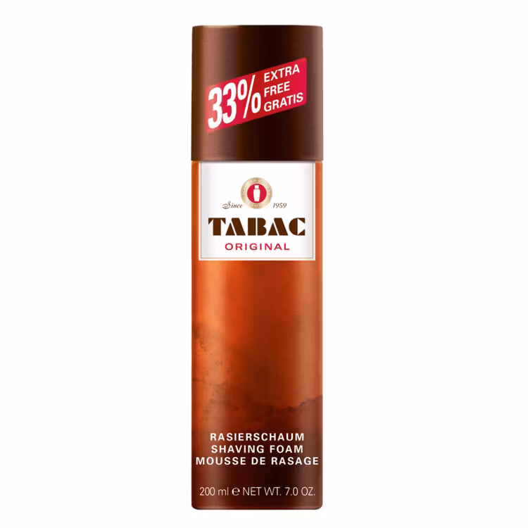 Tabac Original Shaving Foam, rakskum med doft av citron, svartpeppar, lavendel och mysk.