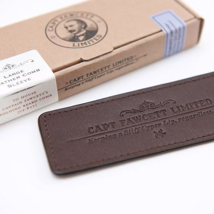 Captain Fawcett Leather Case for Folding Pocket Beard Comb