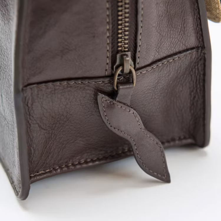 Captain Fawcett Leather Washbag