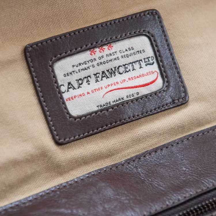 Captain Fawcett Leather Washbag
