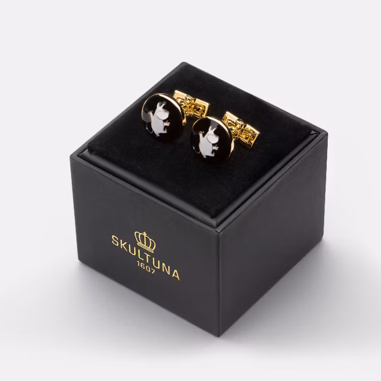 Skultuna Manschettknappar Dansande Mumintroll Svart