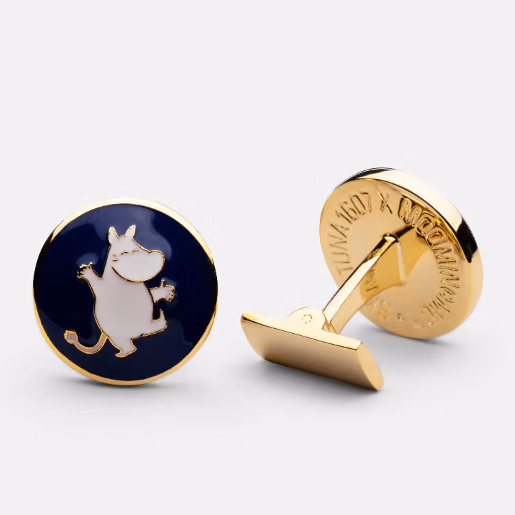 Skultuna Manschettknappar Dansande Mumintroll Blå