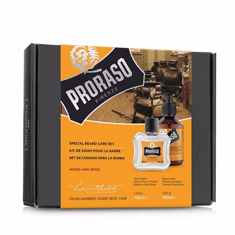 Proraso Gift Set Duo Wood & Spice Beard Balm + Wash