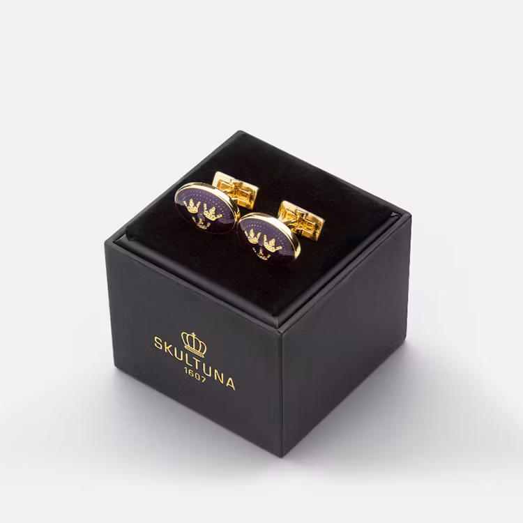 Skultuna Sveriges Riksvapen Tre Kronor Oval Gold Plated