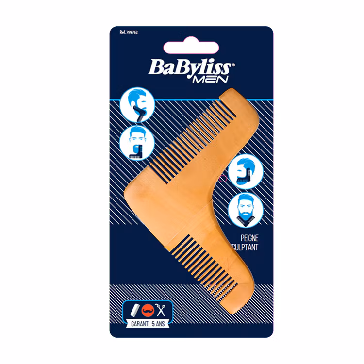 Babyliss Men Skäggkam Kontur, Konturkam för att trimma skägget med precision.